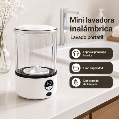 Mini lavadora portátil que esteriliza en cuestión de minutos.
